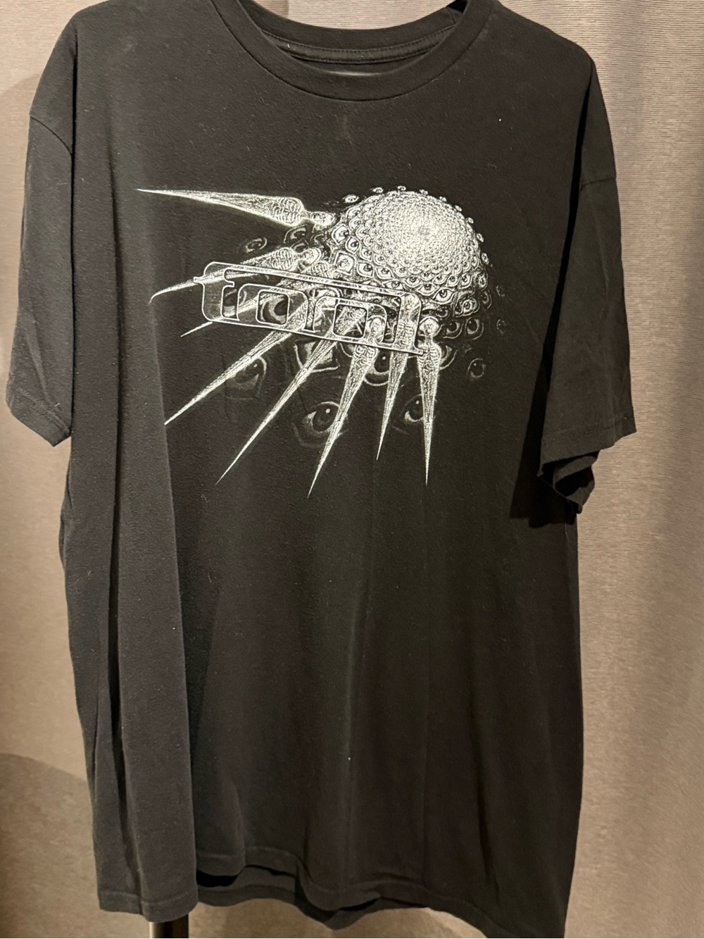 Men's Black Short Sleeve Tee with White Abstract Graphic